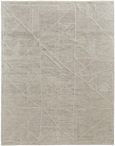 2' X 3' Tan and Ivory Wool Hand Knotted Area Rug