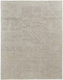 8' Gray and Ivory Wool Floral Hand Knotted Runner Rug With Fringe