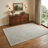 4' X 6' Tan and Ivory Wool Hand Knotted Area Rug