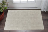 2' X 3' Tan and Ivory Wool Hand Knotted Area Rug