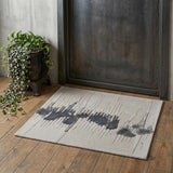 2' X 3' Gray Ivory and Blue Abstract Hand Tufted Area Rug