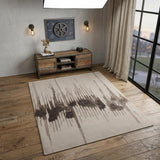 4' X 6' Ivory Taupe and Brown Abstract Hand Tufted Area Rug
