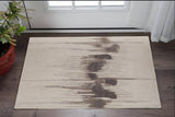 2' X 3' Ivory Taupe and Brown Abstract Hand Tufted Area Rug