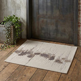 2' X 3' Ivory Taupe and Brown Abstract Hand Tufted Area Rug