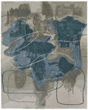 2' X 3' Blue and Gray Abstract Hand Tufted Area Rug