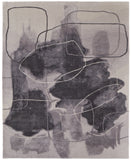 4' X 6' Gray and Ivory Abstract Hand Tufted Area Rug