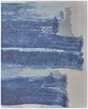 4' X 6' Blue and Ivory Abstract Hand Tufted Area Rug