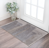 2' X 3' Gray and Ivory Abstract Hand Tufted Area Rug