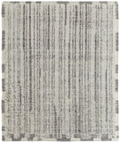 4' X 6' Gray and Ivory Wool Striped Hand Woven Area Rug