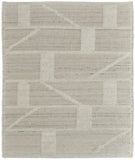 4' X 6' Tan and Ivory Wool Geometric Hand Woven Area Rug