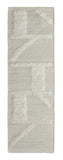 8' Tan and Ivory Wool Geometric Hand Woven Runner Rug