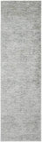10' Ivory Gray And Green Abstract Distressed Runner Rug