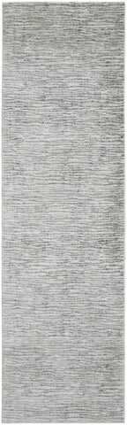 10' Ivory Gray And Green Abstract Distressed Runner Rug
