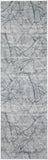 10' Gray And Ivory Abstract Distressed Runner Rug