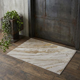 2' X 3' Ivory Brown and Gold Abstract Power Loom Area Rug