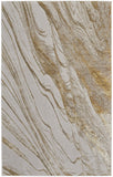 8' X 10' Gray Ivory And Brown Abstract Washable Indoor Outdoor Area Rug