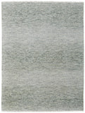 2' X 3' Ivory and Green Wool Hand Knotted Area Rug With Fringe