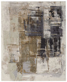 4' X 6' Gray Black and Brown Abstract Power Loom Area Rug