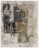 5' X 8' Gray Black and Brown Abstract Power Loom Area Rug