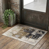 2' X 3' Gray Black and Brown Abstract Power Loom Area Rug