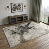 4' X 6' Taupe Brown And Black Abstract Area Rug