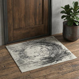 2' X 3' Black and Gray Abstract Hand Woven Area Rug