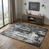 4' X 6' Black and Gray Abstract Hand Woven Area Rug