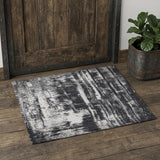 2' X 3' Black and Gray Abstract Hand Woven Area Rug