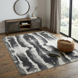 4' X 6' Black and Gray Abstract Hand Woven Area Rug