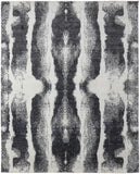 2' X 3' Black and Gray Abstract Hand Woven Area Rug
