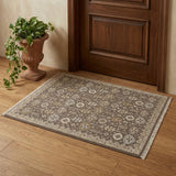 2' X 3' Tan and Brown Wool Oriental Hand Knotted Area Rug With Fringe