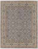 2' X 3' Tan and Gray Wool Oriental Hand Knotted Area Rug With Fringe