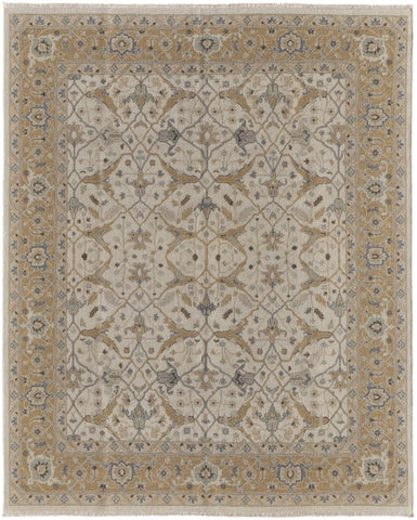 8' X 10' Gold And Silver Abstract Washable Indoor Outdoor Area Rug