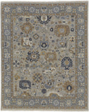 4' X 6' Gray and Brown Wool Oriental Hand Knotted Area Rug With Fringe