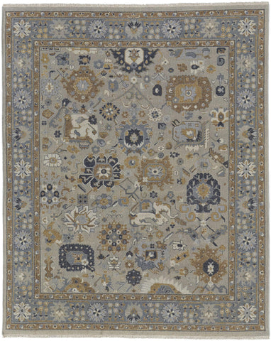 8' X 10' Gray And Silver Horse Washable Indoor Outdoor Area Rug