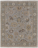2' X 3' Gray and Brown Wool Oriental Hand Knotted Area Rug With Fringe