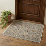 2' X 3' Gray and Brown Wool Oriental Hand Knotted Area Rug With Fringe