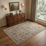 4' X 6' Tan Brown and Gray Wool Oriental Hand Knotted Area Rug With Fringe