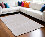 5' X 8' Ivory And Silver Area Rug