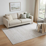 5' X 8' Ivory And Silver Area Rug
