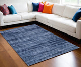 5' X 8' Blue and Gray Power Loom Area Rug