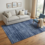5' X 8' Blue and Gray Power Loom Area Rug