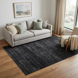 5' X 8' Black and Gray Power Loom Area Rug