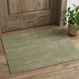 2' X 3' Tan and Green Power Loom Area Rug