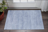 2' X 3' Blue and Ivory Power Loom Area Rug