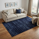 5' X 8' Black and Blue Power Loom Area Rug