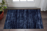 2' X 3' Black and Blue Power Loom Area Rug