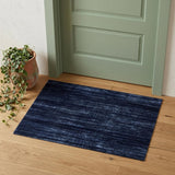 2' X 3' Black and Blue Power Loom Area Rug