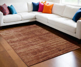 5' X 8' Tan and Brown Power Loom Area Rug