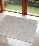 3' X 5' Gray And Ivory Abstract Hand Woven Distressed Area Rug